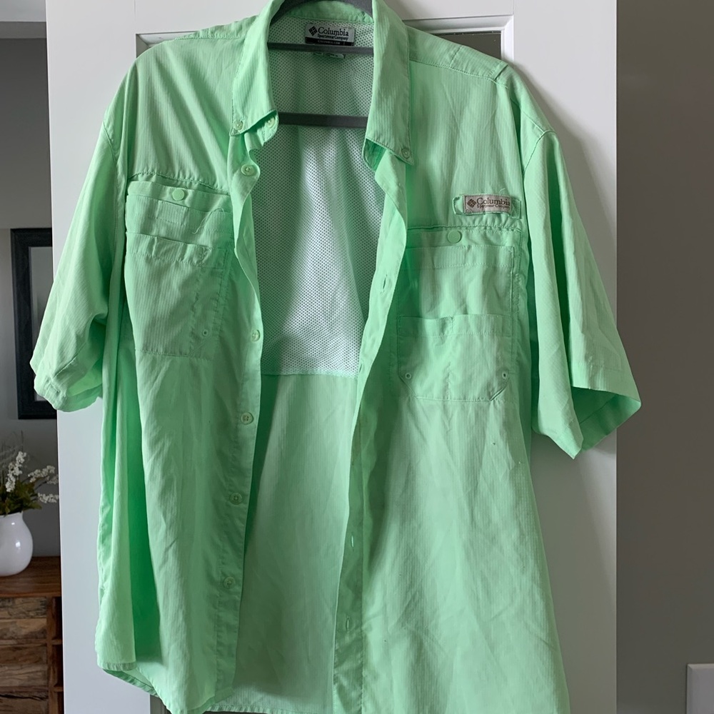 Men’s Columbia Green UPF Fishing Shirt